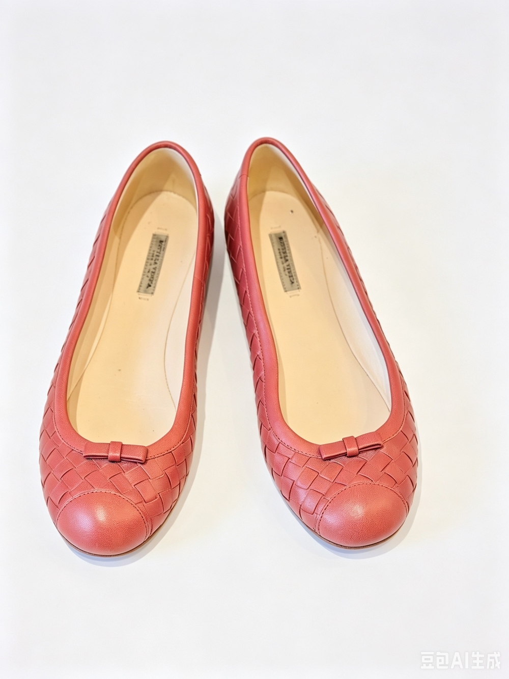 Bottega Veneta Clay Brown Intrecciato Leather Ballet Flats